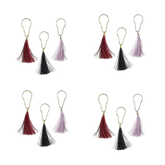 FREE if added to a Bundle | Wild Sage Tassels Goldtone Shower Curtain Hooks - Picture 2 of 10